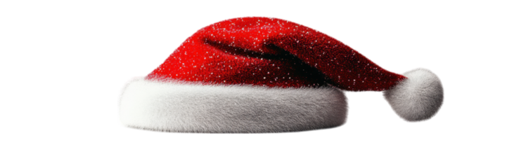 Minimalist Christmas hat design, clean white backdrop, festive mood, simple elegance, perfect for holiday themes, cheerful and bright ambiance