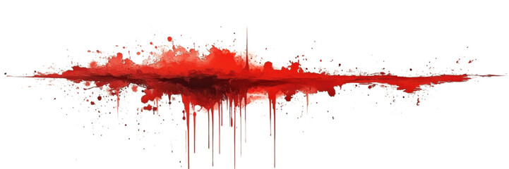 Minimalist blood splatter on white background, stark contrast, evokes tension, artistic expression of violence and chaos.