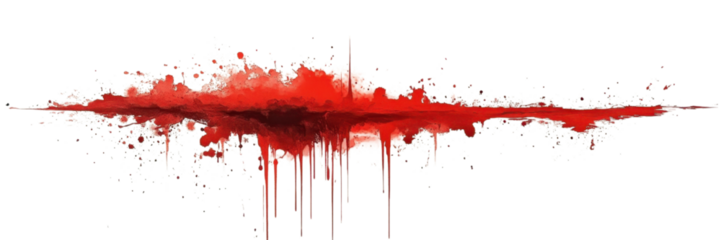 Minimalist blood splatter on white background, stark contrast, evokes tension, artistic expression of violence and chaos.