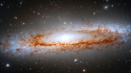 Fototapeta premium Majestic Spiral Galaxy Amidst Distant Stars and Nebulae