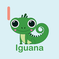 Minimalist Iguana Illustration for Kids Alphabet