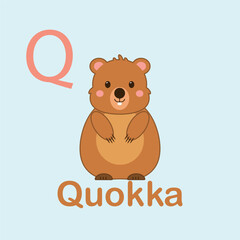 Minimalist Quokka Illustration for Kids Alphabet