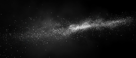 Obraz premium Abstract Cosmic Dust Trail on Black Background for Visual Effects