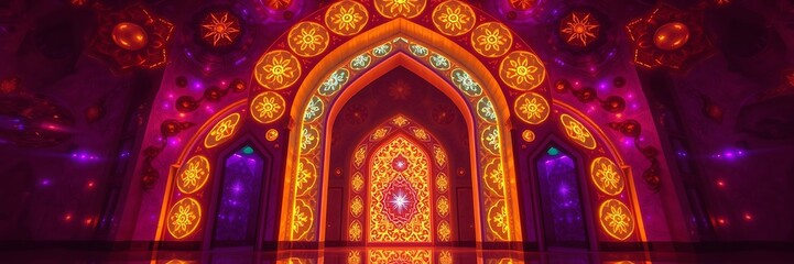 Ramadan Kareem Wishes on Decorative Islamic Themed Background
