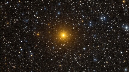 Obraz premium Bright Star Amidst Numerous Distant Stars In Space