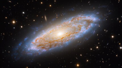 Fototapeta premium Majestic Spiral Galaxy Amidst Distant Stars and Nebulae