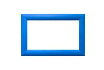 Modern rectangular picture frame. Simple design with blue border, perfect for displaying artwork, picturee. Contemporary and decorative for gallery. isolated on white background