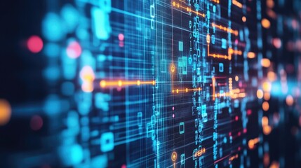Fototapeta premium Abstract Digital Data Flow Network Visualization