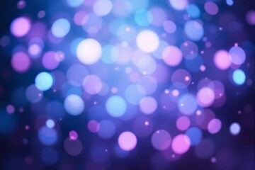 Fototapeta premium Abstract bokeh lights with purple and blue circular patterns, blurred effect on a dark gradient background. Concept of elegance and festivity. Ai generative