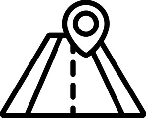 Road Navigation Line Icon