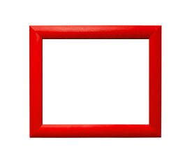 Fototapeta premium Rectangular picture frame. Modern, simple design with a bright red border, perfect for photo, painting, or artwork display. Trendy contemporary style for gallery, interio. Isolated on white.