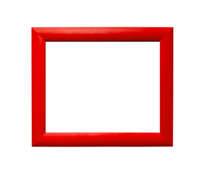 Rectangular picture frame. Modern, simple design with a bright red border, perfect for photo, painting, or artwork display. Trendy contemporary style for gallery, interio. Isolated on white.