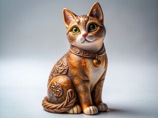 Cute Decorative Cat Figurine Home Decor, Adorable Kitty Statue for Shelf, Table, Mantle