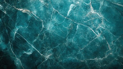 Fototapeta premium Teal Marble Texture With White Veins