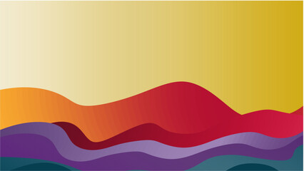 Abstract colorful wavy shape background dynamic shape design vector illustration. Rainbow background