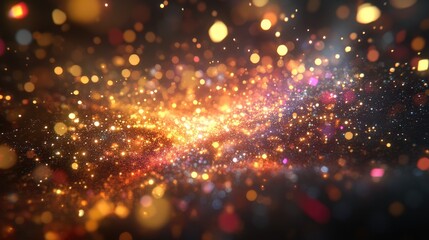 Golden Lights Sparkle Abstract Background