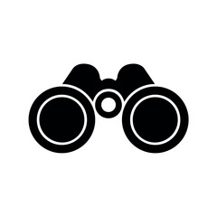 Binoculars vector silhouette isolated on transparent background.