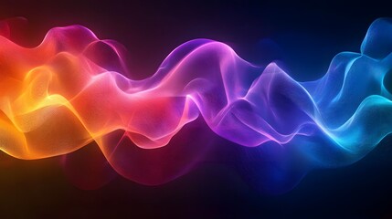 Fototapeta premium Captivating abstract image showcasing mesmerizing waves of vibrant digital energy flowing and swirling in a surreal spectrum of colorful light creating a visually captivating and ethereal aesthetic
