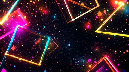 Obraz premium Neon Cubes Sparkle in Cosmic Dust