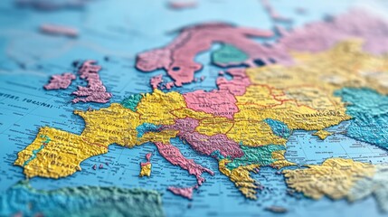Romania Highlighted on the World Map with Close Up View