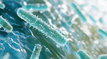 Fototapeta premium Microscopic Image Showing Rod Shaped Bacteria