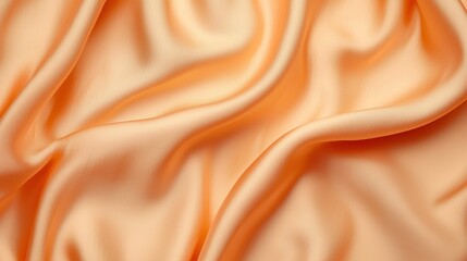 Obraz premium Elegant Waves of Peach Satin Fabric with Soft Textures and Luxurious Appeal