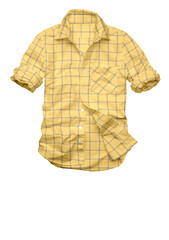 3D illustration summer season check shirt.
