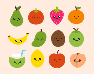 Cute Fruit Illustration Design Flat character