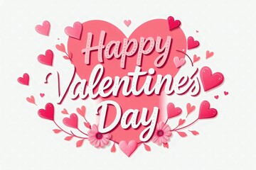 happy valentines day typography design background
