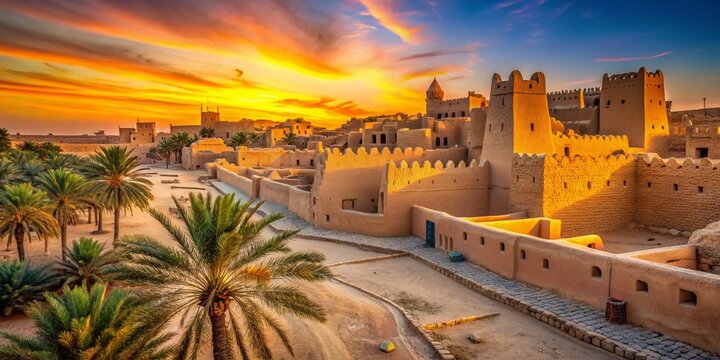 Diriyah Old Town Walls, Riyadh, Saudi Arabia: Founding Day Dawn