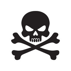 Skull and crossbones silhouette vector