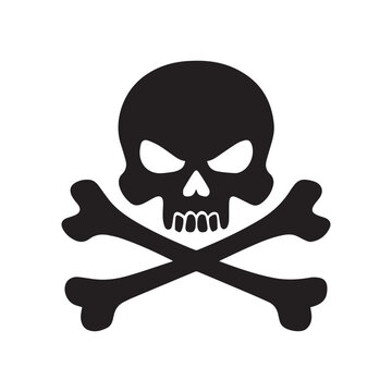 recommend clip art: Skull and crossbones silhouette vector