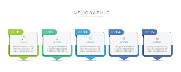 Infographic template five option process or step for business