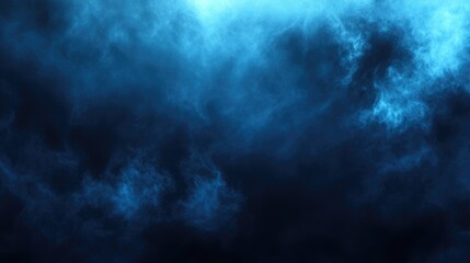 Fototapeta premium Contrasting Blue Haze: Ethereal Light and Dark Smoke Background for Atmosphere