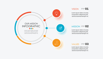 Mission vision values graphic design templateeps 10 on white background