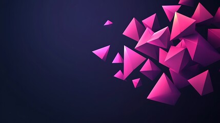 Obraz premium Abstract Pink Geometric Pyramid Shapes Cluster