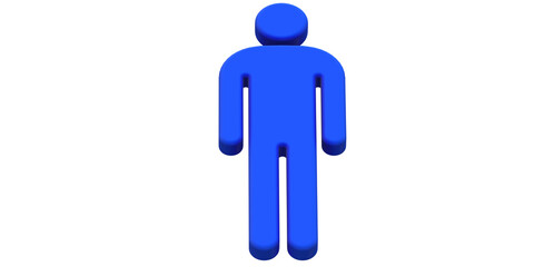 3D Man icon isolated on a Transparent Background