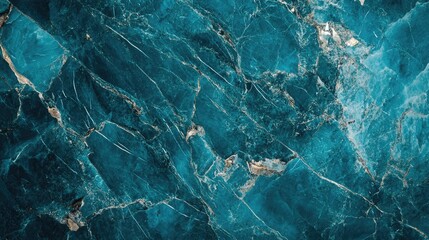 Teal Marble Texture with Gold Veining Pattern