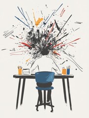 Creative explosion of ideas in art design