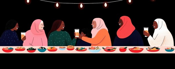 Celebrating Family Culture with Warm Relations at a Dinner Gathering Cozy Environment Joyful Interaction