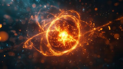 Abstract glowing orb with swirling energy, concept for power, creation, or technology.