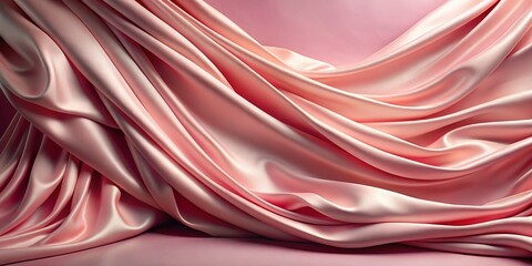 Elegant Draped Soft Pink Silk Fabric - Luxurious Texture Background