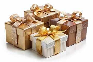 Obraz premium Elegant Gift Boxes with Bows - Birthday, Party, Special Occasion Presents