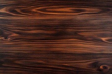 Fototapeta premium Top View of Old Dark Walnut Wooden Plank Table Surface Texture - Rustic Brown Textured Wood Background