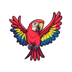 Scarlet Macaw in Flight: A Vibrant Illustration