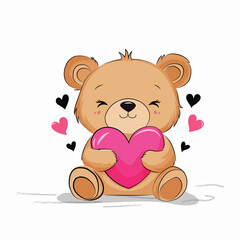 teddy bear with heart, valentines day concept