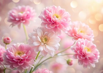 Fototapeta premium Elegant Pink Flowers Long Exposure Soft Light Background Stock Photo