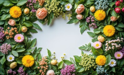 Colorful floral arrangement with vibrant blooms.