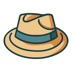 investigator hat spy mystery flat color vector illustration template design