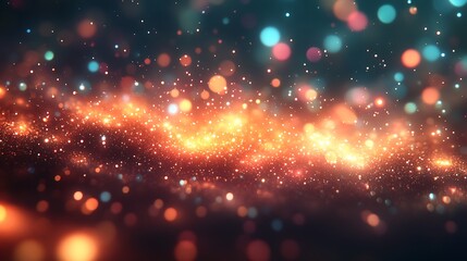 Obraz premium Sparkling Dreams: A mesmerizing abstract background of shimmering light and vibrant colors. The abstract design evokes a sense of wonder and magic.